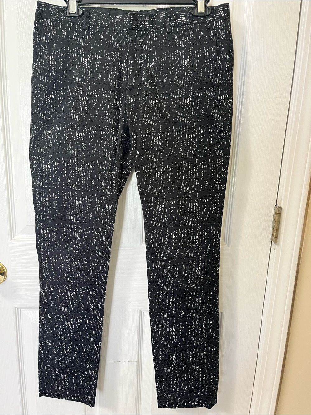 Topman Black Pants with White Print